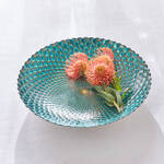 Produktbild f�r 'Deko-Glasschale - handbemalt, Blaugr�n-Gold'