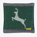 Produktbild fr 'Dekokissen Hirsch - Kissen mit Reiverschluss, 70 % Merinowolle, 30 % Polyamid, Grau/Grn, 45/45 cm'