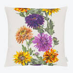 Produktbild fr 'Dekokissenhlle Dahlie mit buntem Blumenmotiv - 75 % Polyester, 25 % Baumwolle, 45/45 cm'