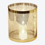 Produktbild f�r 'Effektvolles Glas-Windlicht mit Golddekor, Teelicht, Windlichtglas, Tischdeko'