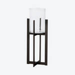 Produktbild fr 'Elegantes Bodenwindlicht mit Glaseinsatz, Windlicht, Kerzenhalter, Kerzenstnder, Gartenwindlicht'