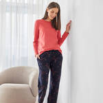 Produktbild fr 'Gemusterte 7/8-Pyjamahose zur Bio-Baumwoll Mix & Match Kollektion, Nachtwsche, Pyjama, Schlafbekleidung, Loungewear, Nachthemd'