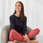 Produktbild fr 'Gemustertes Kombishirt zur Bio-Baumwoll Mix & Match Kollektion, Nachtwsche, Pyjama, Schlafbekleidung, Loungewear, Nachthemd'