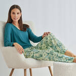Produktbild fr 'Gepflegte Pyjamahose mit Bltenprint zum Mixen & Matchen, Nachtwsche, Pyjama, Schlafbekleidung, Loungewear, Nachthemd, Schlafan'