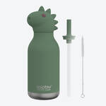 Produktbild fr 'Isolierte Kindertrinkflasche Dino mit Strohhalm, 460 ml'