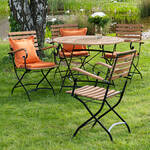 Produktbild fr 'Klappbares Gartenmbel Set aus wetterbestndigem Eisen und Teak'