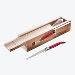 Produktbild fr 'Laguiole Salami-Messer rot mit Salami-Holzbox'