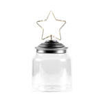 Leuchtdeckel Glas-Gebäckdose Stern hält weihnachtliche Leckereien aromatisch, knusprig, frisch