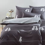 Produktbild f�r 'Mako-Satin-Bettw�sche You & Me mit Katzenmotiv, 2 Gr��en, 2 Farben'