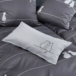 Produktbild f�r 'Mako-Satin-Kissenbezug You & Me mit Katzenstickerei, 40/80 cm'