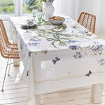 Produktbild fr 'Premium Leinen-Tischdecke mit blauen Blten'