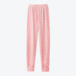 Produktbild fr 'Pyjamahose Damen - Baumwoll-Elasthan-Mix, Rosa/Wei gepunktet, Gren XS/36 bis XXXL/48'