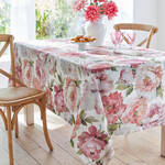 Produktbild fr 'Romantische Baumwoll-Tischdecke mit aquarellierten Pfingstrosen'
