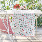 Sommerlicher Erdbeer-Tischläufer aus feiner Baumwolle