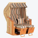 Produktbild fr 'Strandkorb Ostsee – Beige-Orange gestreift'