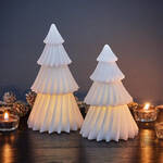 Produktbild f�r 'Tanne aus Wachs mit LED-Beleuchtung, Wei�'