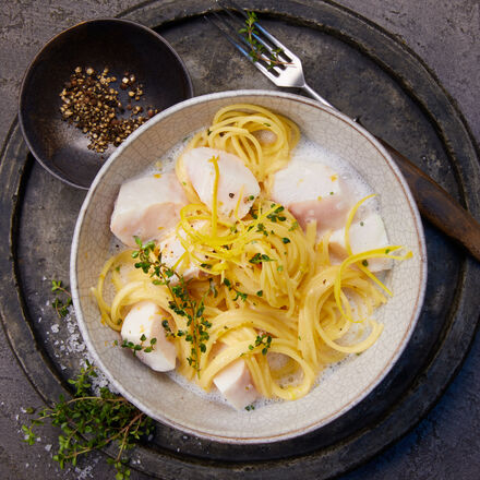 Produktbild fr '  Blue Cobia Edelfisch in Zitronensauce mit Spaghettini'