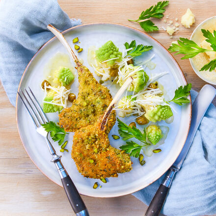 Produktbild f�r ' Lammkotelette mit Pistazienkruste Costolette di agnello al pistacchio e romanesco  '