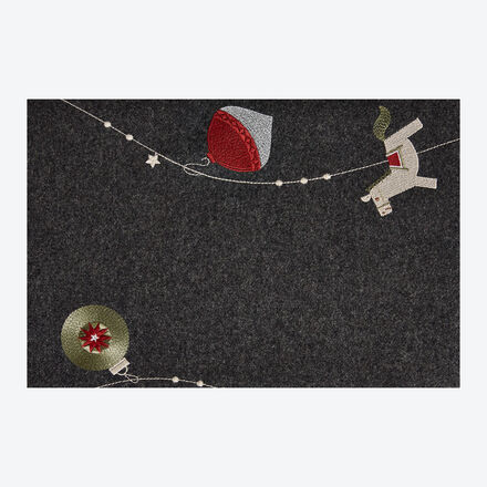 Woll-Tischset, Grau, 33 x 49 cm, Wolle/Polyester/Polyacryl/Polyamid 1 Stück