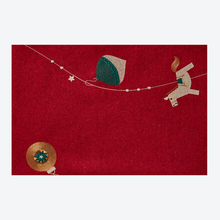 Woll-Tischset, Rot, 33 x 49 cm, Wolle/Polyester/Polyacryl/Polyamid, 1 Stück