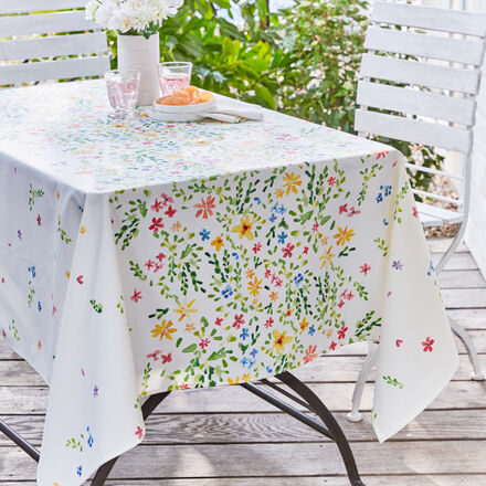 Tischdecke Steublumen beschichtet, 150 x 150 cm