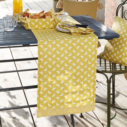 Tischläufer Bienen, 40 x 180 cm, 100 % Baumwolle, gelb