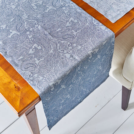 Tischläufer Jaquard Classic, 48 x 140 cm, Farbe: blau, mit Fleckschutz