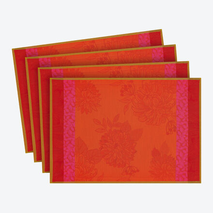 Tischset Blütenmotiv, 4 Stück, 54 x 38 cm