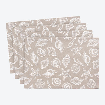 Jacquard Tischset Muschel, Beige, 35 x 50 cm, 4 Stück