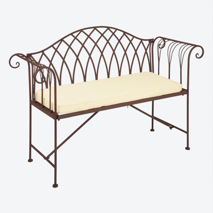 Eisenbank, 129,7 x 44,7 x 90,5 cm (B/T/H), pulverbeschichtet, belastbar bis 200 kg