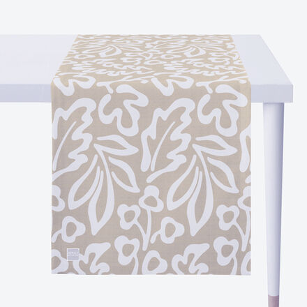 Outdoor-Tischläufer Abstrakt, 46 x 135 cm, beige