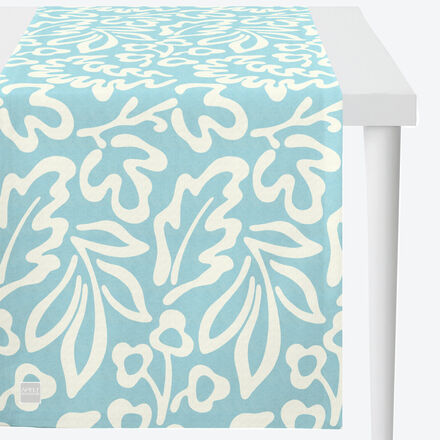 Outdoor-Tischläufer Abstrakt, 46 x 135 cm, Türkis