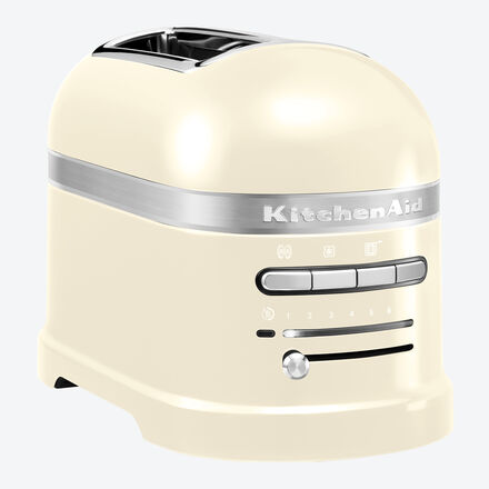 KitchenAid 2-Scheiben-Toaster - Creme, stufenloser Regler, elektronischer Sensor, Auftaufunktion, Sandwichzange, Krümelschublade, 220V/1.250W