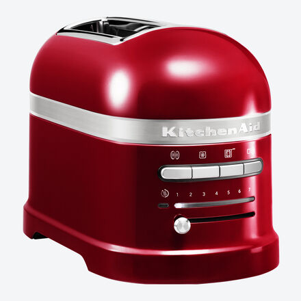 KitchenAid 2-Scheiben-Toaster - Liebesapfel-Rot, stufenloser Regler, elektr. Sensor, Auftaufunktion, Sandwichzange, Krümelschublade, 220V/1.250W