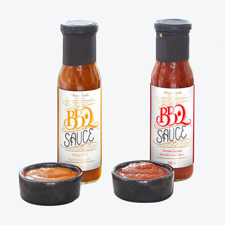 Produktbild fr '2-tlg. Set Delikatess-BBQ-Grillsaucen: Mango-Chili & Tomate-Zwiebel'