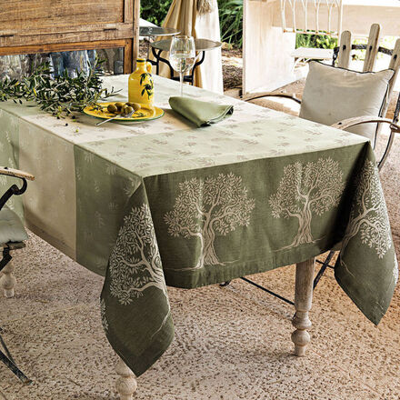 Tischdecke Rustikale Jacquard Tischwasche Aus Edlem Halbleinen