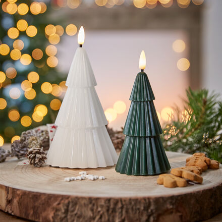 Kerze Tannenbaum, Weiß, ø 10 x 18 cm