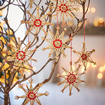 Strohsterne, 18 Stück, Ø 10 cm