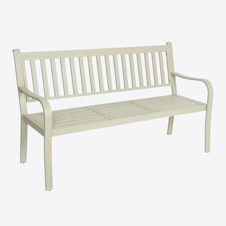 Gartenbank 152x62x90 cm - 3-Sitzer Aluminium mit klappbarem Tisch - Wetterfest, frostsicher & robust - Sitzbreite 142 cm, belastbar bis 360 kg