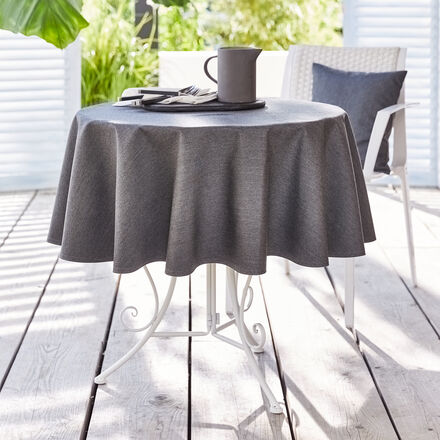 Tischdecke: Wetterfeste, fleckenabweisende Garten- und Terrassen-Tischwäsche (140 cm rund)