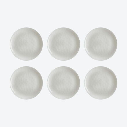 Bruchsicheres Melamin Dessertteller-Set (6-tlg.), Ø 21,5 cm - Spülmaschinenfest, BPA-frei, Keramik-Optik, ideal für Camping,Garten & Boot - Natur