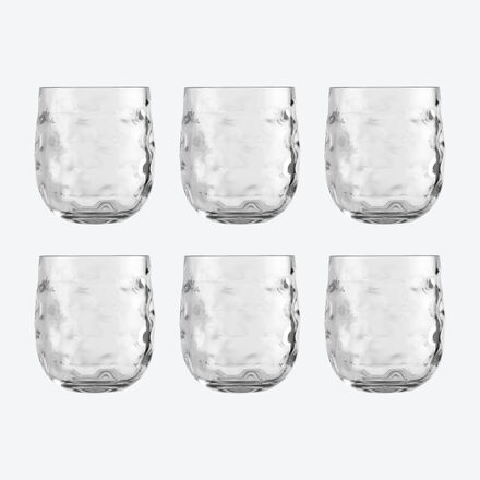 Unzerbrechliche Wassergläser (6-tlg.), 400 ml - Bruchsicheres MS-Material, kratzfest, leicht & handlich, ideal für Boot, Wohnmobil, Pool & Garten