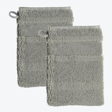 Produktbild f�r '2er-Set Waschhandschuh 16x22cm Exquisit Grau'