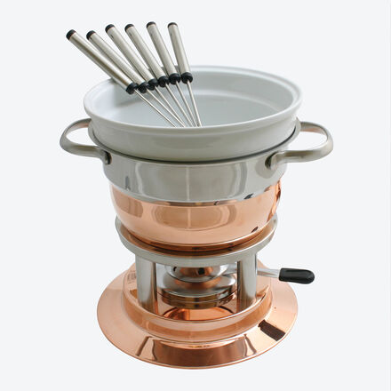 Produktbild fr '3-in-1 Kupferfondue mit Porzellaneinsatz'