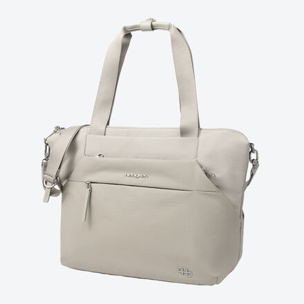 Hedgren Shopper-Tasche Kicho 22 l - Laptopfach, wasserabweisend, RFID-Schutz, robust, 46x15x32 cm, funktional, nachhaltig, Polyester, Beige