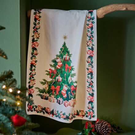 2er-Set Geschirrtücher Weihnachten - Digitaldruck, Baumwolle, saugfähig & langlebig, Weihnachtsbaum-Motiv, farbstabil, 50 × 70 cm, maschinenwaschbar