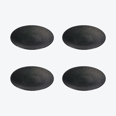 Produktbild fr '4er-Set Desserteller,  21 cm - Lambert Geschirr Kaori, Steinzeug, Schwarz, mit Finish in edler Rochenhaut-Optik, splmaschinenf'