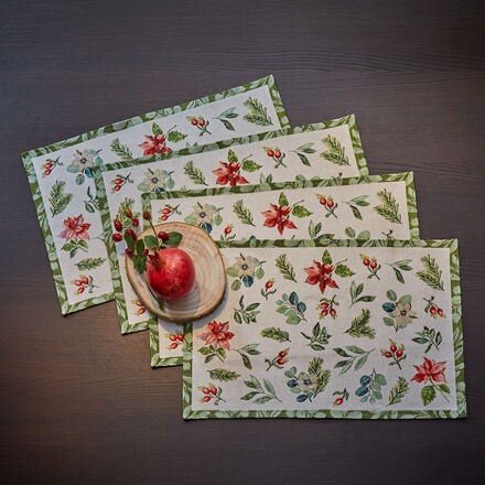 Produktbild fr '4er-Set Gobelin-Tischset Bltenzweig - 32 x 48 cm'