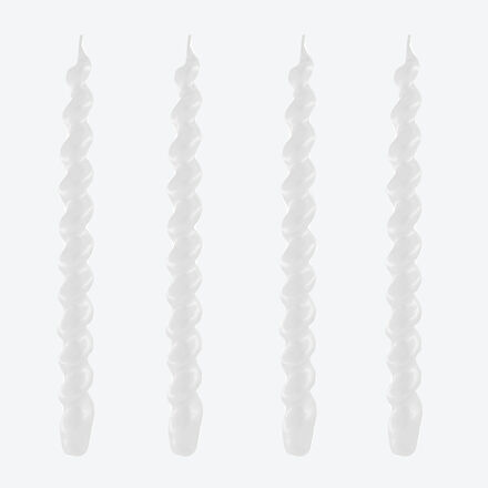Produktbild fr '4er-Set Kerzen - Kunstvoll gedrehte Stabkerzen, Handarbeit, Mineralwachs, /H 2/26 cm'