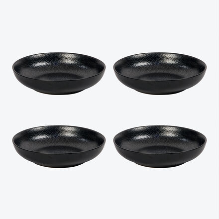 Produktbild fr '4er-Set Pastateller, /H 21/5 cm - Lambert Geschirr Kaori, Steinzeug, Schwarz, mit Finish in edler Rochenhaut-Optik'